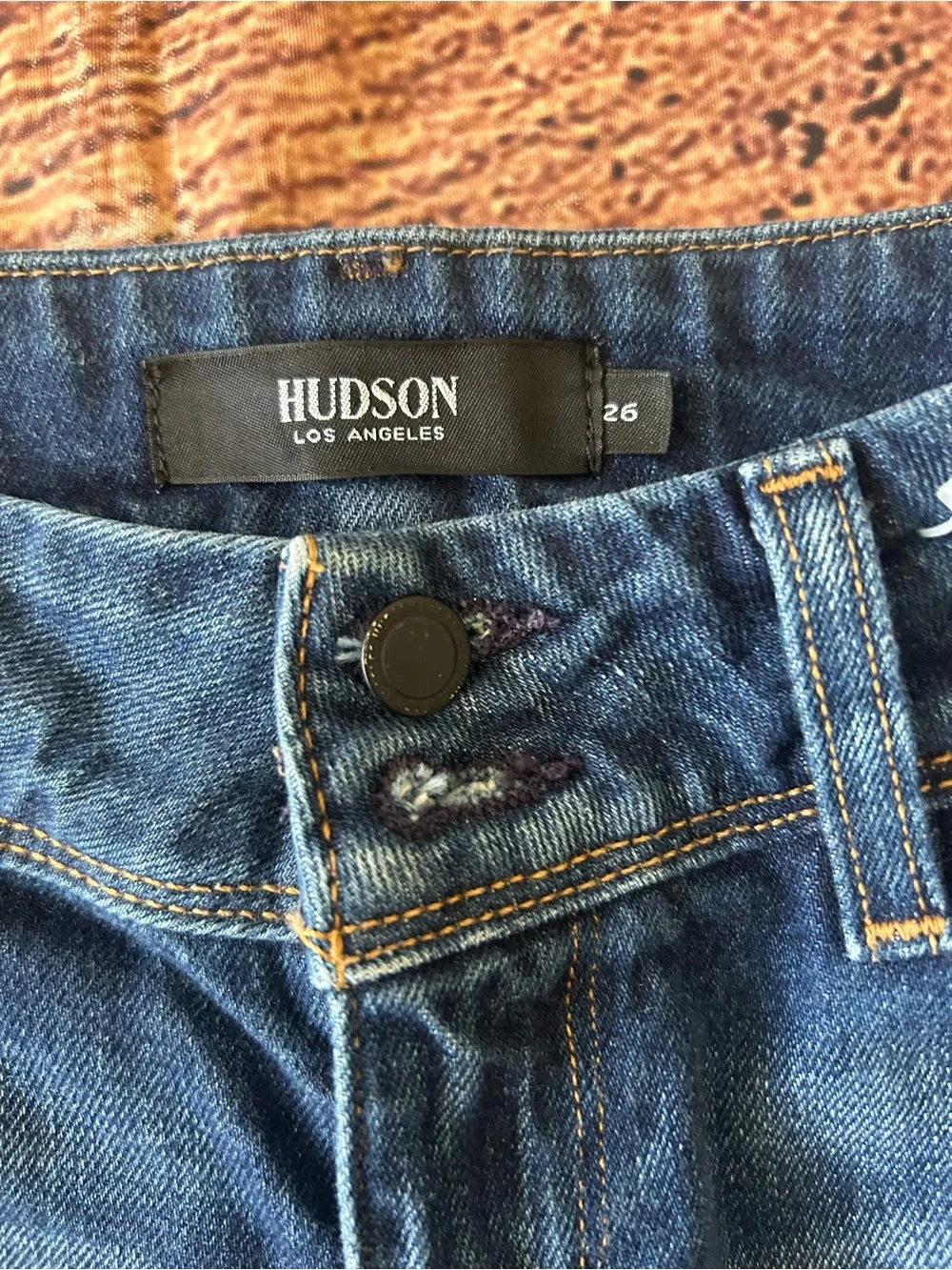 Hudson Los Angeles Cuffed Denim Shorts Dark Wash Cutoffs Womens Size 26